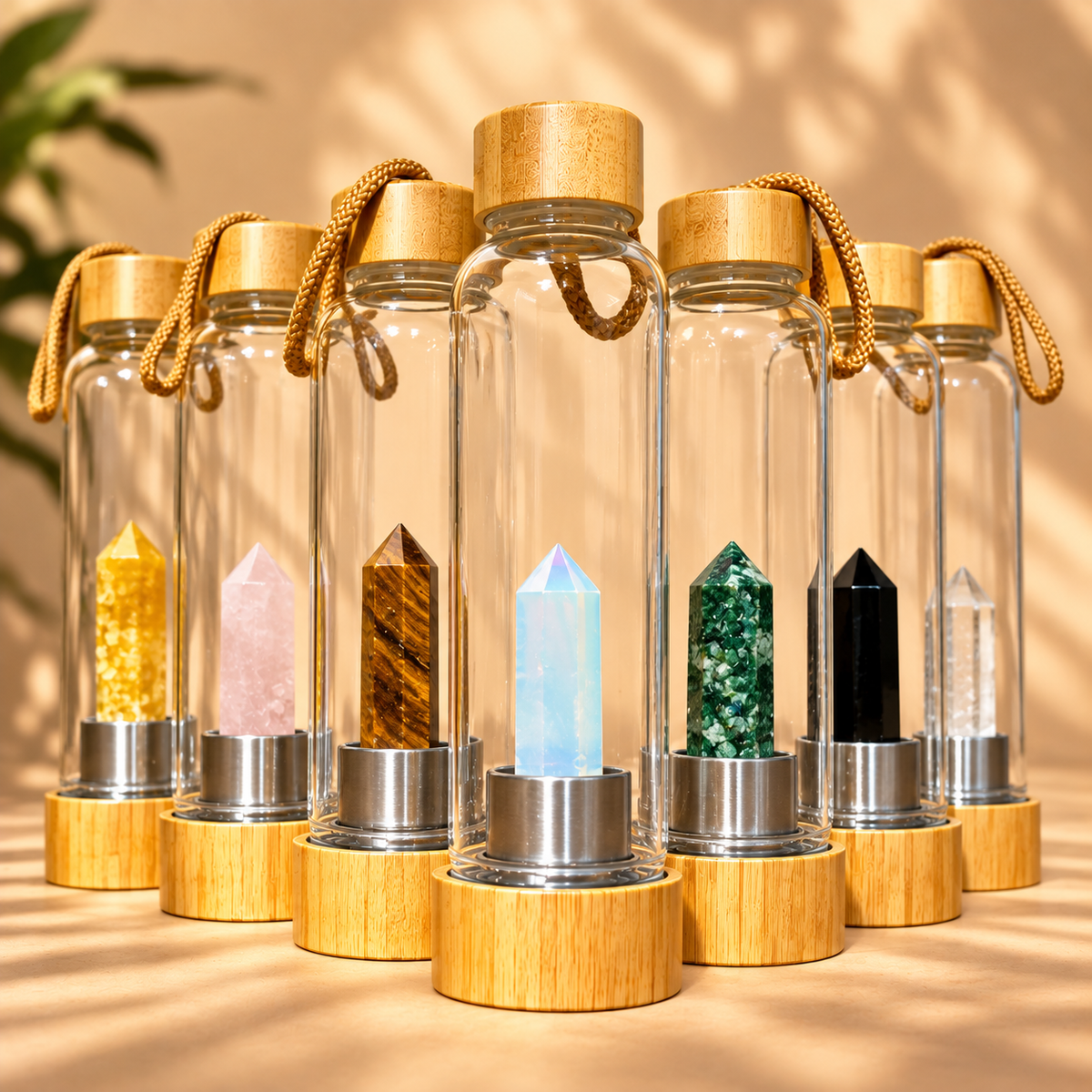 Crystal Infused Water Bottle — Chakra Gemstone Collection