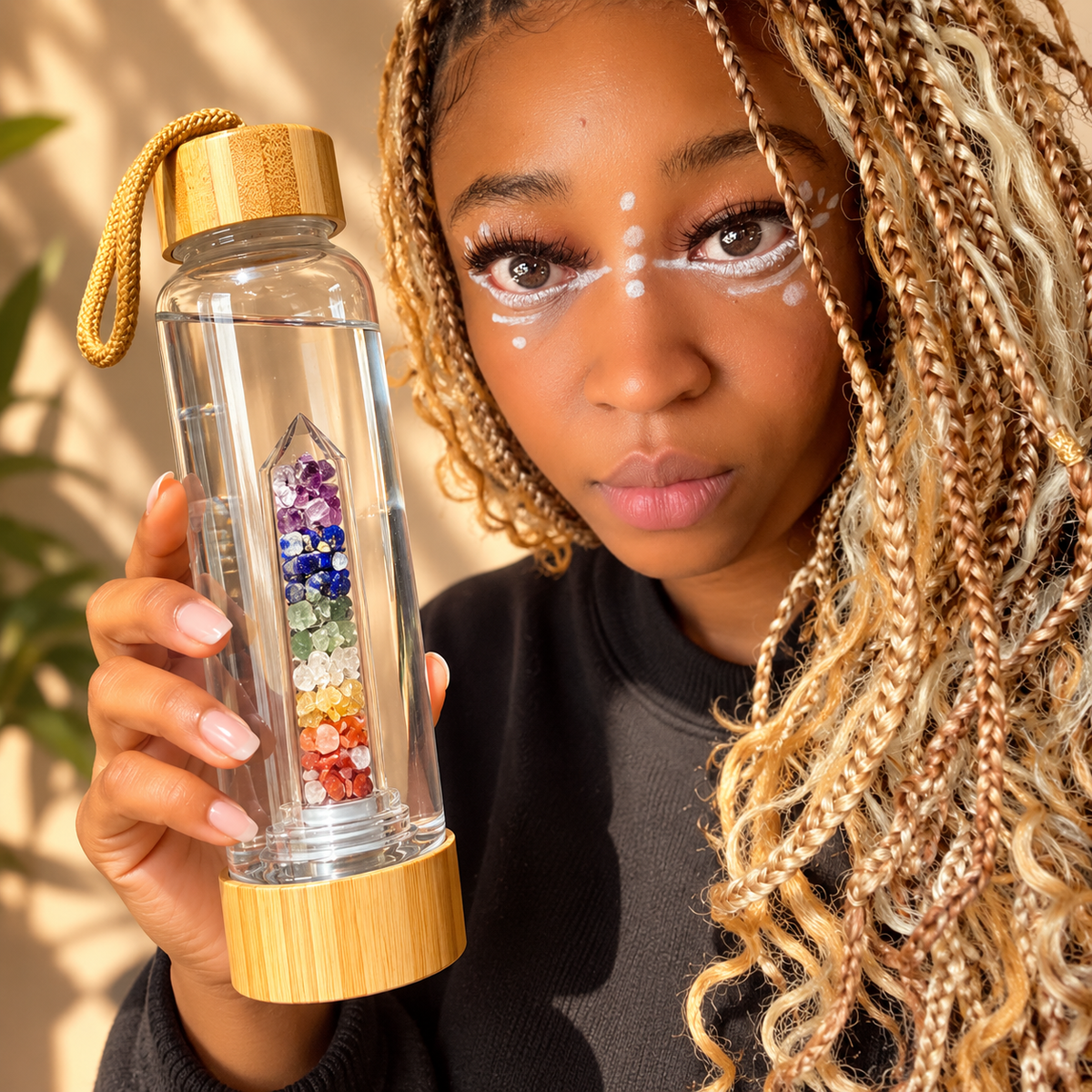 Crystal Infused Water Bottle — Chakra Gemstone Collection